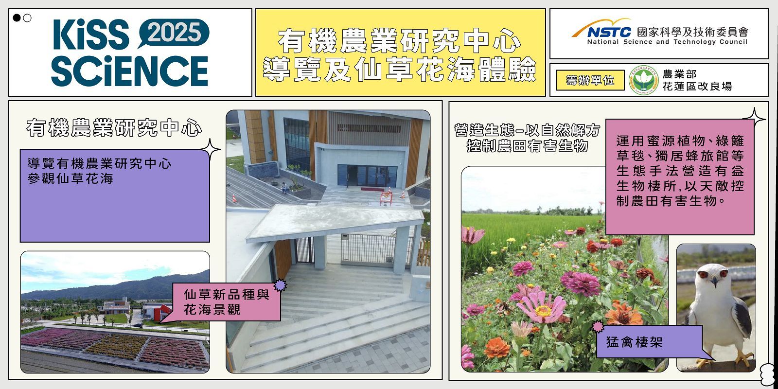  有機農業研究中心導覽及仙草花海體驗